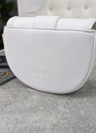 Женская сумка версаче кросс-боди versace jeans couture белая6 фото