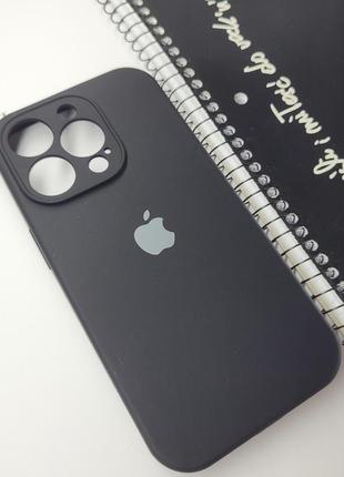 Надежный силиконовый чехол с закрытой камерой для iphone 14 pro (черный)  на телефон айфон 14 про2 фото
