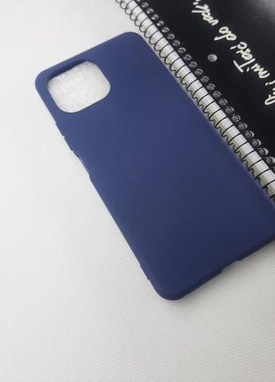 Силиконовый чехол накладка ультратонкий синий для xiaomi mi 11 lite / на телефон сиоми ми 11 лайт2 фото