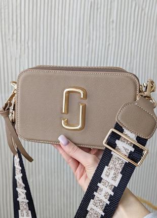 Женская сумка кросс боди marc jacobs. марк джейкобс люкс качество  бежевый