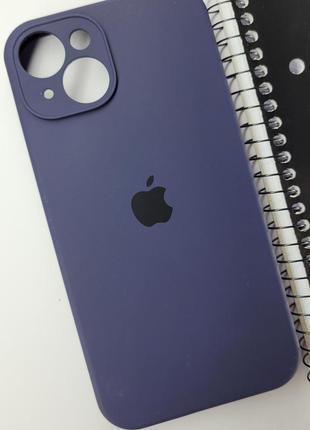 Надійний силіконовий чохол із закритою камерою для apple iphone 14 (6.1") (темно - синій) / на телефон айфон 14