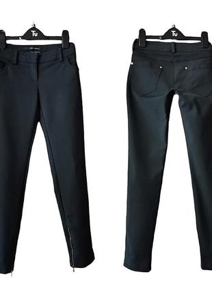 Джинсы atos lombardini чёрные гладкие узкие женские джинсы низкая посадка фирменные номерные джинсы-брюки3 фото