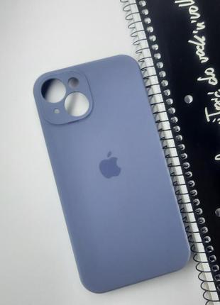 Надежный силиконовый чехол с закрытой камерой для apple iphone 14 (6.1") (серый) / на телефон айфон 14
