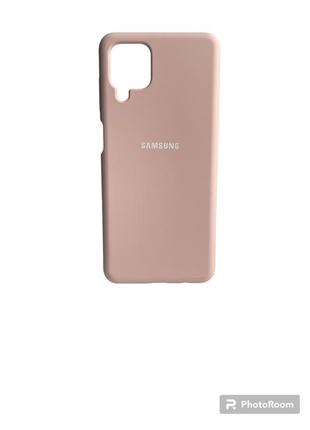 Чохол  silicone case для samsung galaxy a12/m12 пудровий