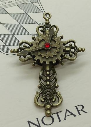 Брошь в стиле мальтийский крест, часы в винтажном стиле, ретро4 фото