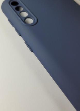 Силиконовый чехол накладка с защитой камеры на samsung galaxy a30s (синий) / чехол на телефон самсунг а30c3 фото