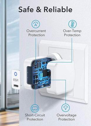 Быстрое зарядное устройство esr 20w pd usb-c, белое (efb004o) уценка