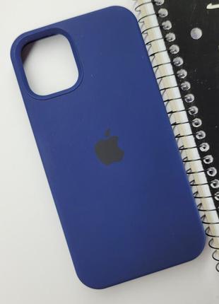 Чохол силіконовий закритий низ з magsafe для iphone 12 mini (синій) / чохол накладка на айфон 12 міні