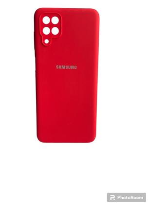 Чохол  silicone case для samsung galaxy a12/m12 червоний