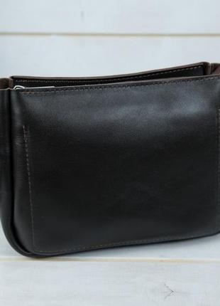 Женская кожаная сумка надежда, натуральная гладкая кожа, цвет коричневый, оттенок шоколад5 фото