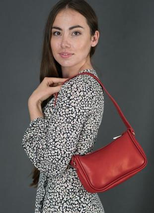 Женская кожаная сумка джулс, натуральная кожа итальянский краст, цвет красный2 фото
