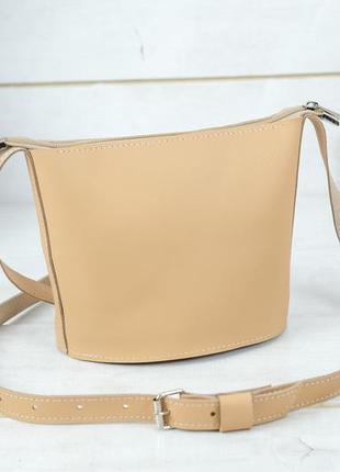 Женская кожаная сумка эллис, натуральная кожа grand, цвет бежевый2 фото