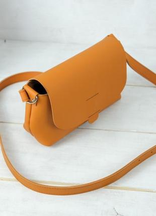 Женская кожаная сумка итальяночка, натуральная кожа grand, цвет янтарь3 фото