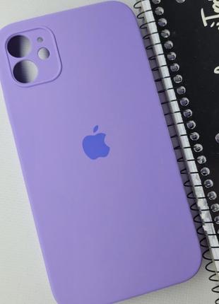 Чехол на apple iphone 11 (6.1") silicone case силиконовый сиреневый защита камеры / для айфон 11