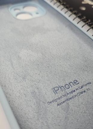 Надежный силиконовый чехол с закрытой камерой для apple iphone 14 (6.1") (голубой) / на телефон айфон 145 фото