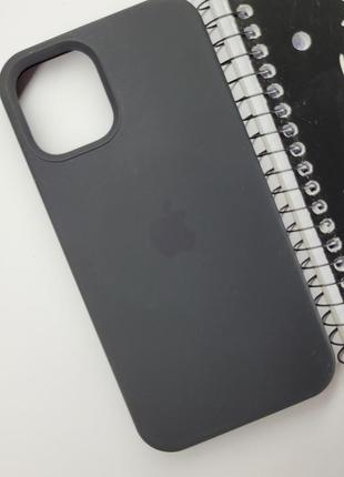 Чехол силиконовый закрытый низ с magsafe для iphone 12 mini (черный) / чохол наклака на айфон 12 мини