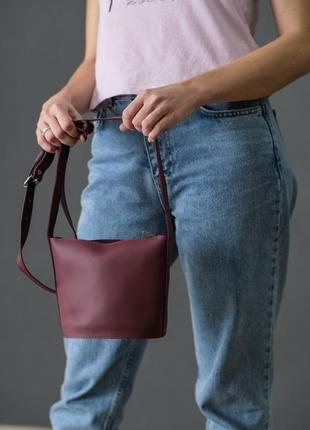 Жіноча шкіряна сумка елліс, натуральна шкіра grand, колір бордо1 фото