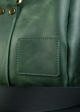 Кожаная сумка travel дизайн №80, натуральная винтажная кожа, цвет зелёный3 фото