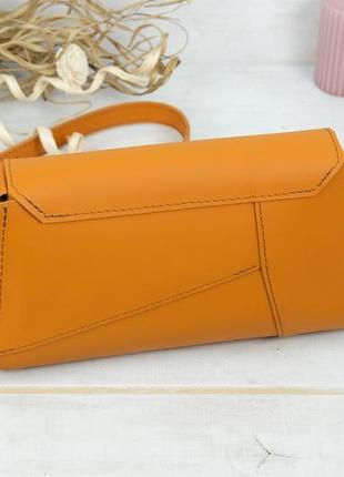 Женская кожаная сумка френки вечерняя, натуральная кожа grand, цвет янтарь5 фото
