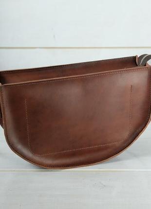 Женская кожаная сумка фуксия, натуральная кожа итальянский краст, цвет коричневий, оттенок вишня5 фото