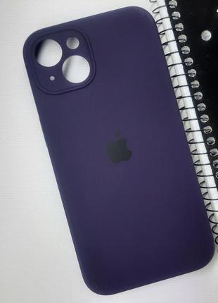 Силіконовий чохол фіолетовий закритий низ захист камери для apple iphone 13 / силікон кейс накладка на айфон 13