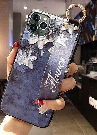 Чехол silicone case soft touch для apple iphone 11 цветы