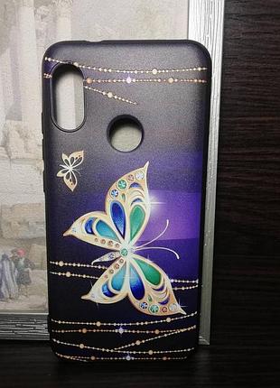 Чохол силіконовий для xiaomi redmi 6 pro/a2 lite бампер із зображенням метелика