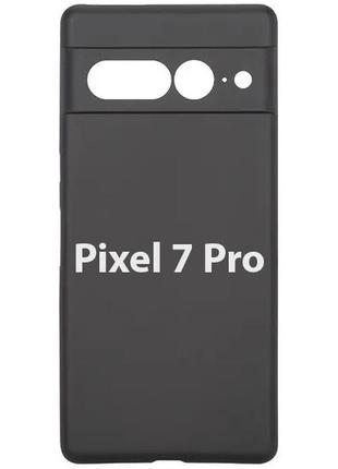 Силиконовый чехол для google pixel 7 pro (с микрофиброй внутри) черный1 фото