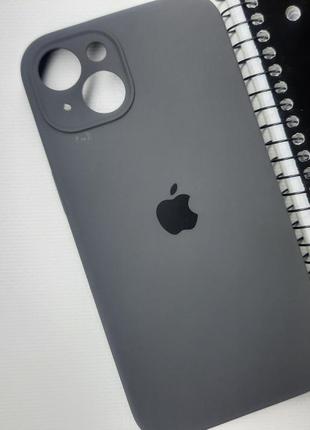 Силиконовый чехол серый закрытый низ защита камеры для apple iphone 13  силикон кейс накладка на айфон 13