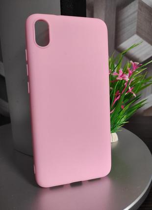 Силиконовый чехол для xiaomi redmi 7a нежно розовый1 фото