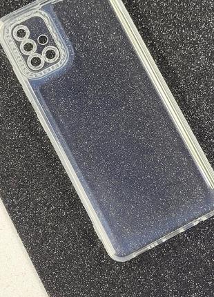 Прозрачный силиконовый чехол с блестками защитой камеры на samsung galaxy a51 накладка  на телефон самсунг а511 фото