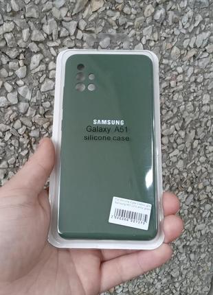 Чехол silicone case для samsung galaxy a51 зелений