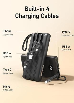 Портативний зарядний пристрій  повербанк veektomx 10000 мач usb c уцінка3 фото