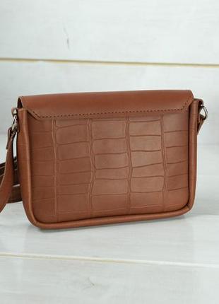 Женская кожаная сумка мия, натуральная кожа итальянский краст, цвет коричневый, оттиск №24 фото