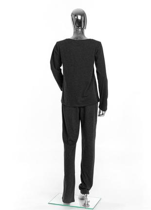 Комплект женской домашней одежды пижама джемпер + штаны leinle серый2 фото