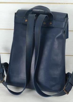Женский кожаный рюкзак монако, натуральная кожа итальянский краст цвет синий5 фото