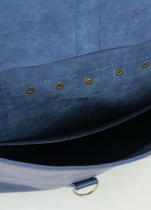 Женский кожаный рюкзак монако, натуральная кожа итальянский краст цвет синий6 фото