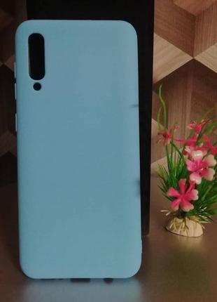 Силиконовый чехол для glass case samsung galaxy a30s/a50/a50s pink голубой