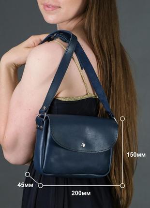 Женская кожаная сумка мия, натуральная кожа итальянский краст, цвет черный7 фото
