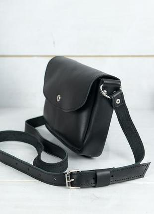 Женская кожаная сумка мия, натуральная кожа итальянский краст, цвет черный4 фото
