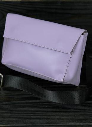 Шкіряна сумка пазл №1, натуральна гладка шкіра, колір фіолетовий
