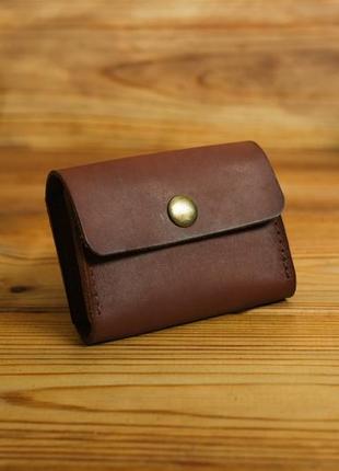 Кожаная визитница, натуральная кожа итальянский, краст цвет коричневый