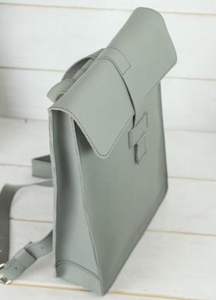 Женский кожаный рюкзак сидней, натуральная кожа grand цвет серый4 фото
