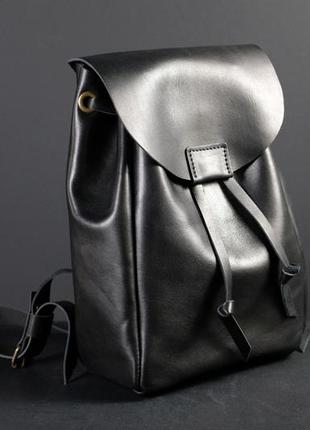 Жіночий шкіряний рюкзак токіо, розмір міні, натуральна шкіра італійський краст колір чорний