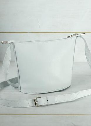 Женская кожаная сумка эллис, натуральная гладкая кожа, цвет белый2 фото