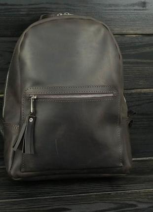 Женский кожаный рюкзак лимбо, размер большой, натуральная винтажная кожа цвет коричневый, оттенок шоколад1 фото