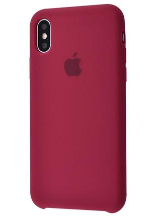 Чохол для iphone xs max silicone case (бордовий)