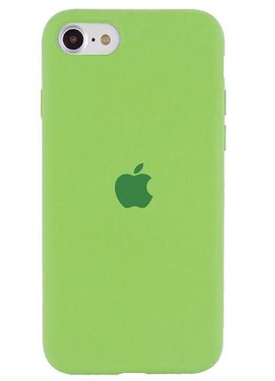Чехол для iphone 7/8/se 2 silicone case full cover (салатовый)