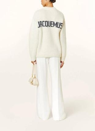 Светр jacquemus червоний молочний з написом жіночій 5
