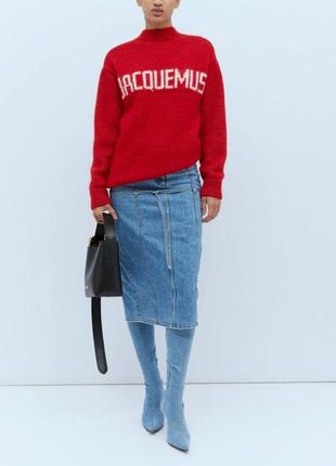 Свитер jacquemus красный молочный женский с надписью